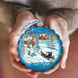 Vintage Village Wreath Glass Ornament by G. DeBrekht - Christmas Decor - 759-043