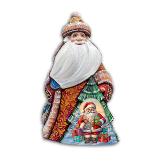 Santa with gifts Santa Hand-Painted WOODCARVED Figurine by G. DeBrekht - Christmas Santa Snowman Decor - 8208014