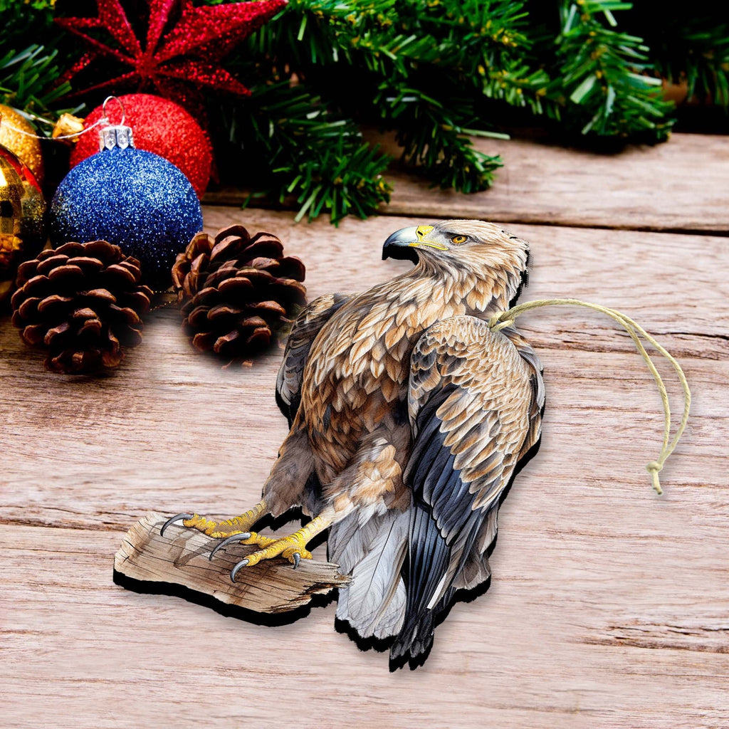 White-tailed Eagle Wooden Ornaments by G.Debrekht - Wildlife Holiday Decor - 8710101-1