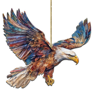 Flying Bald Eagle Wooden Ornaments by G.Debrekht - Wildlife Holiday Decor - 8710101-3