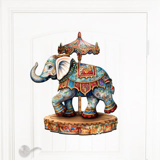 Carousel Elephant Holiday Door Decor by G. Debrekht - Christmas Decor - 8611029-2H