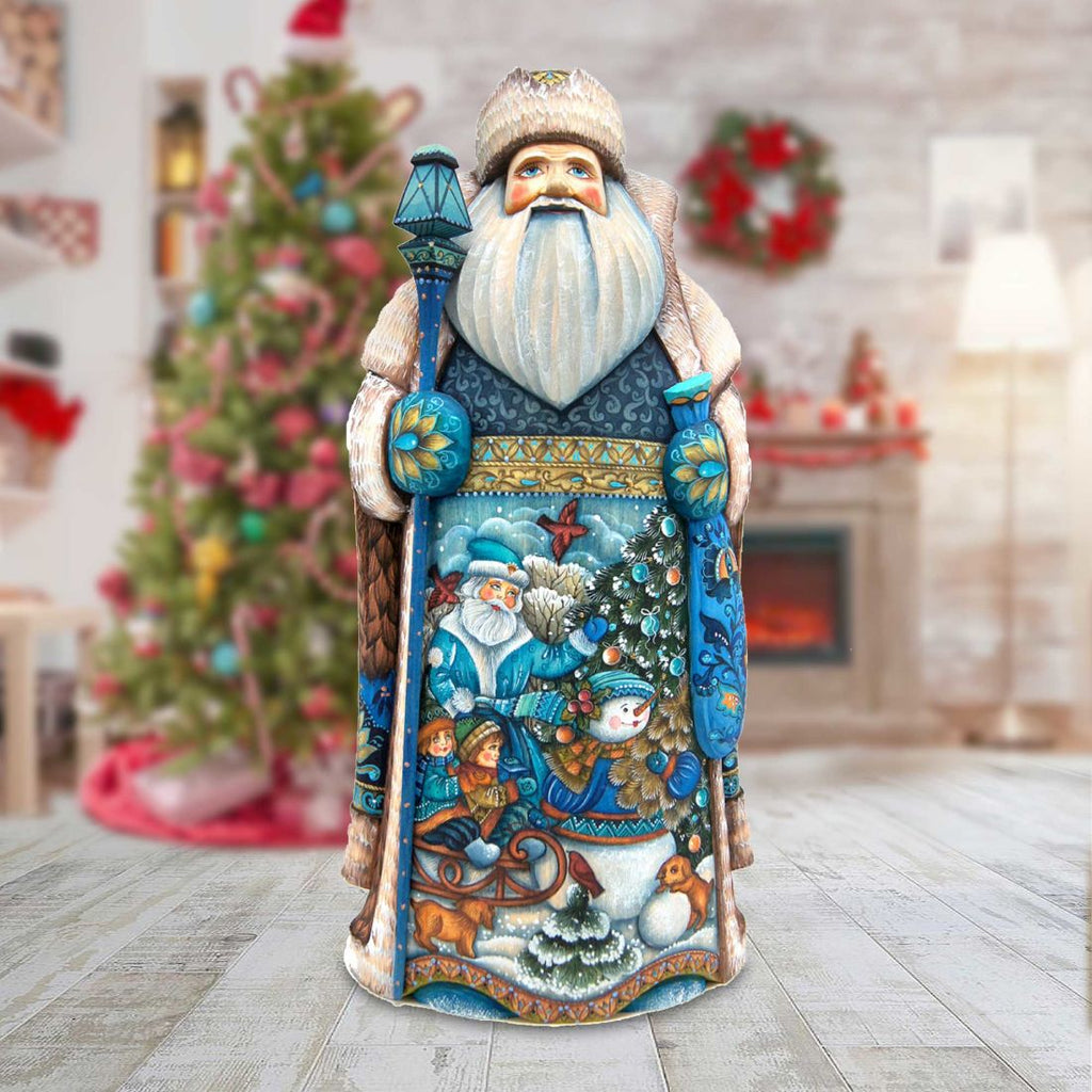 Towards Christmas Santa Hand-Painted WOODCARVED Masterpiece by G. DeBrekht - Christmas Decor - 241133B