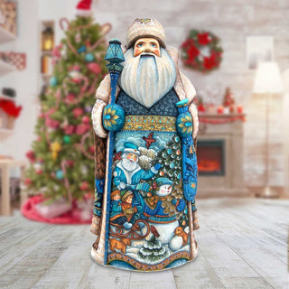Towards Christmas Santa Hand-Painted WOODCARVED Masterpiece by G. DeBrekht - Christmas Decor - 241133B