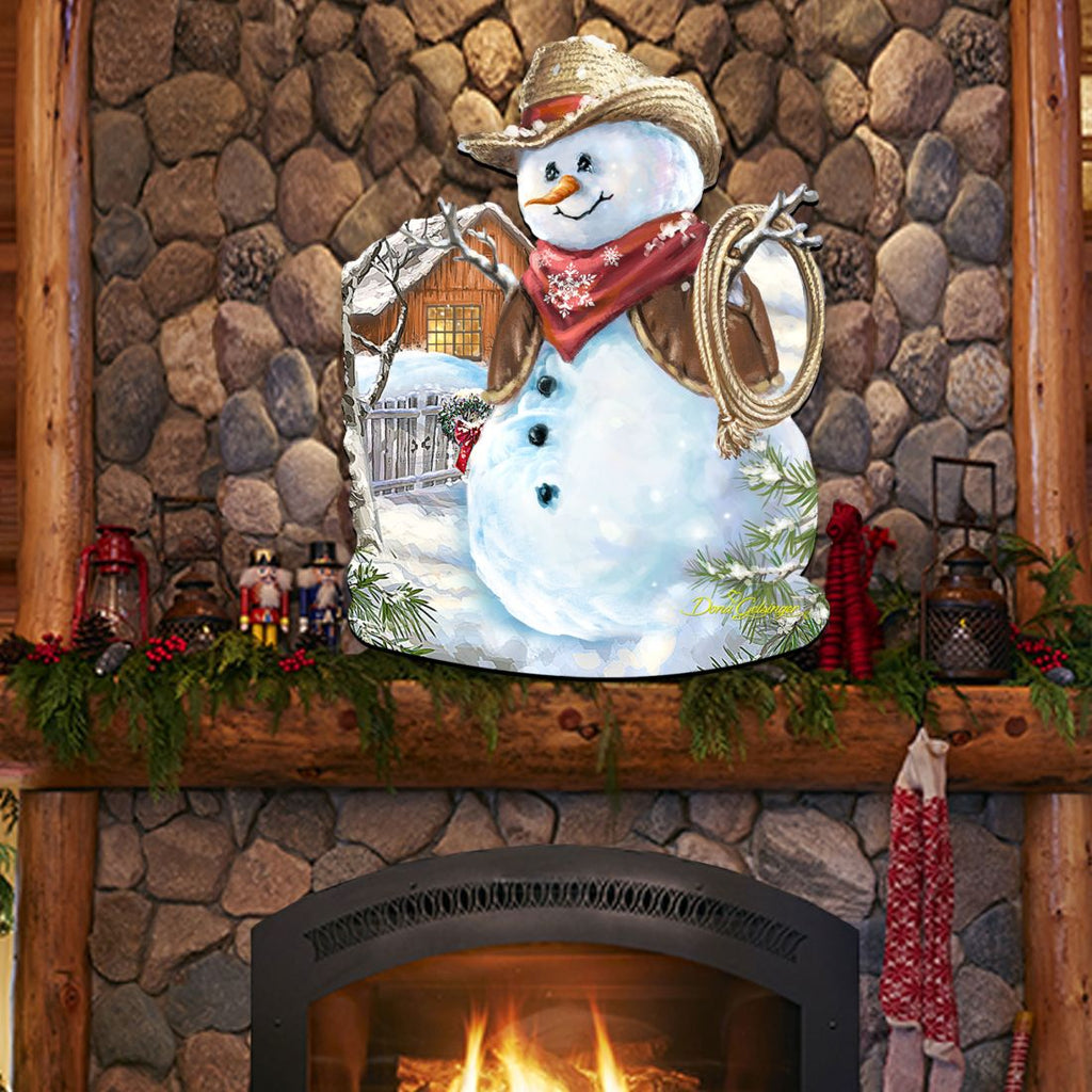 Cowboy Snowman Christmas Door Decor by D. Gelsinger - Christmas Santa Snowman Decor - 8121115H-1541