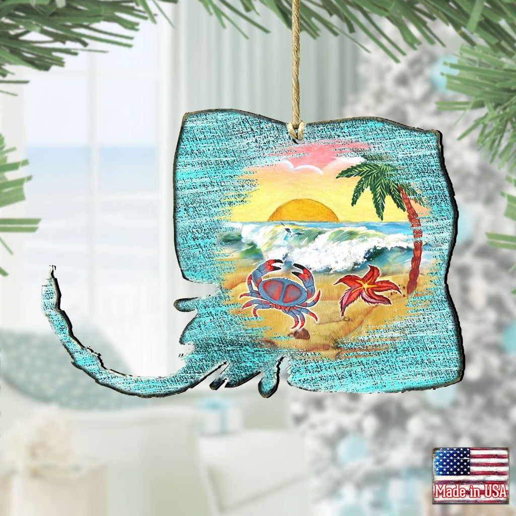 Stingray Wooden Ornaments by G. DeBrekht - Coastal Holiday Decor - 8198530