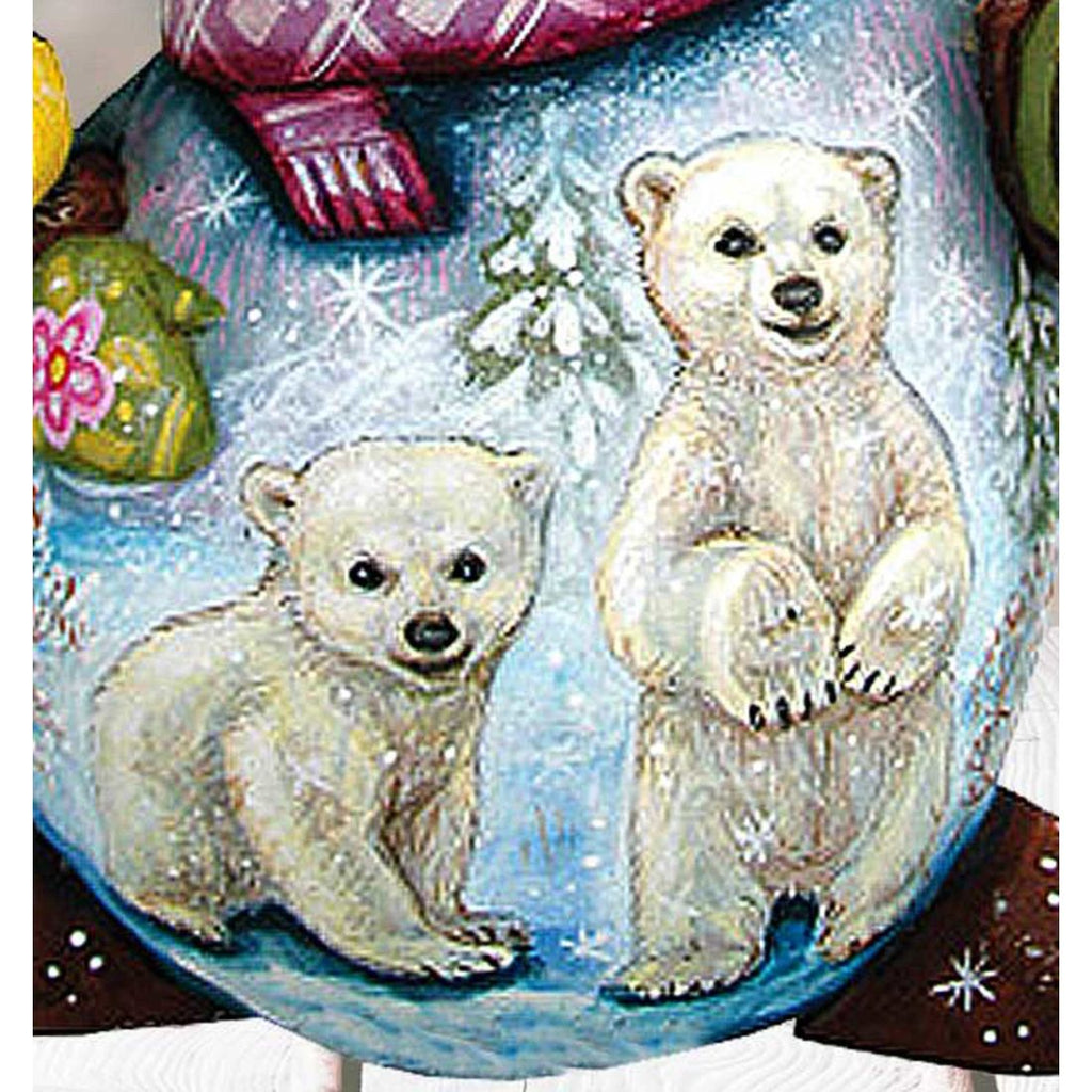 Polar Bear Family Hand-Painted WOODCARVED Masterpiece by G. DeBrekht - Wildlife Holiday Decor - 8215881