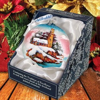 Harbor Light Ball Glass Ornament by G. DeBrekht - Coastal Holiday Decor - 73131