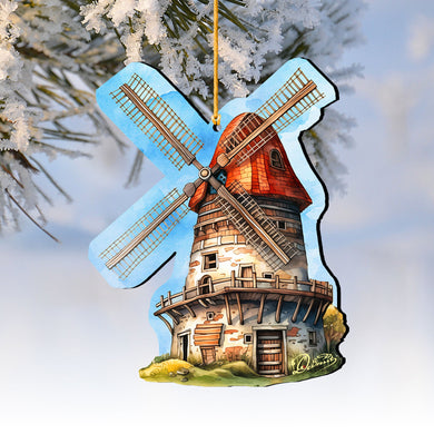 Windmill Decorative Wooden Ornaments by G. Debrekht - Love Family Decor - 8688313