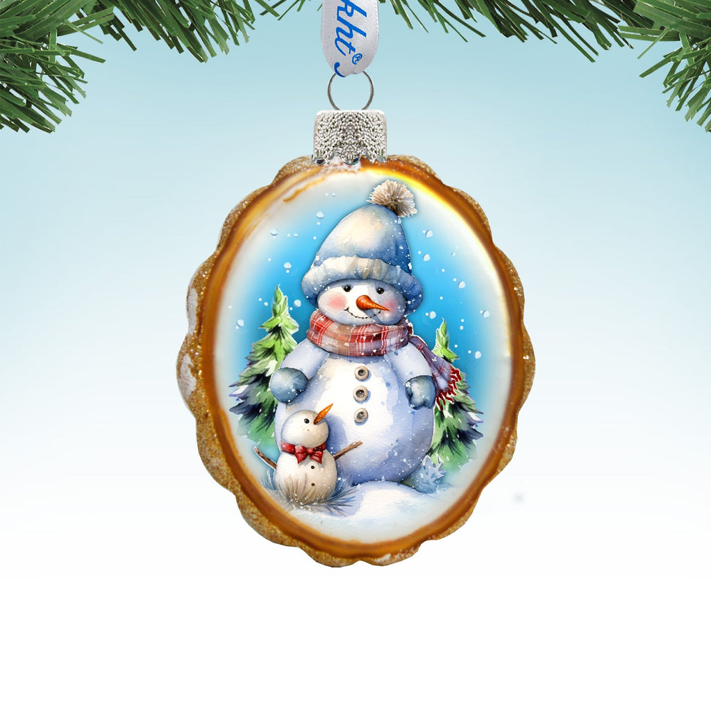 Snowman's family Mercury Glass Ornaments by G. Debrekht - Christmas Santa Snowman Decor - 776014