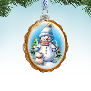 Snowman's family Mercury Glass Ornaments by G. Debrekht - Christmas Santa Snowman Decor - 776014