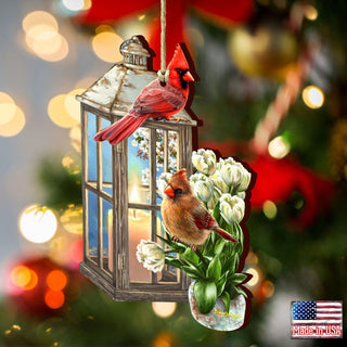 Lantern Cardinals Wooden Ornaments by Gelsinger - Easter Spring Decor - 8461057-DG