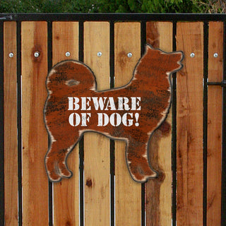 Beware of Dog! Brown Puppy House Number Sign - Nature Wildlife Decor - Handcrafted Wooden Address Sign - MA991242