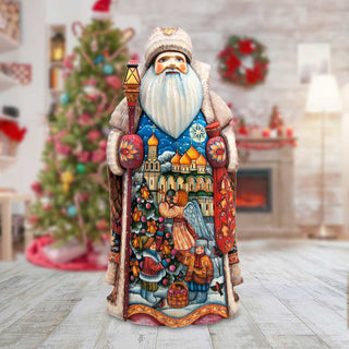 Waiting for Christmas Santa Hand-Painted WOODCARVED Masterpiece by G. DeBrekht - Nativity Holiday Decor - 241135 *** PRE-ORDER - Handmade Just for You! ***