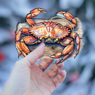 Alaskan Crab Wooden Ornaments by G.Debrekht - Wildlife Holiday Decor - 8710121-1