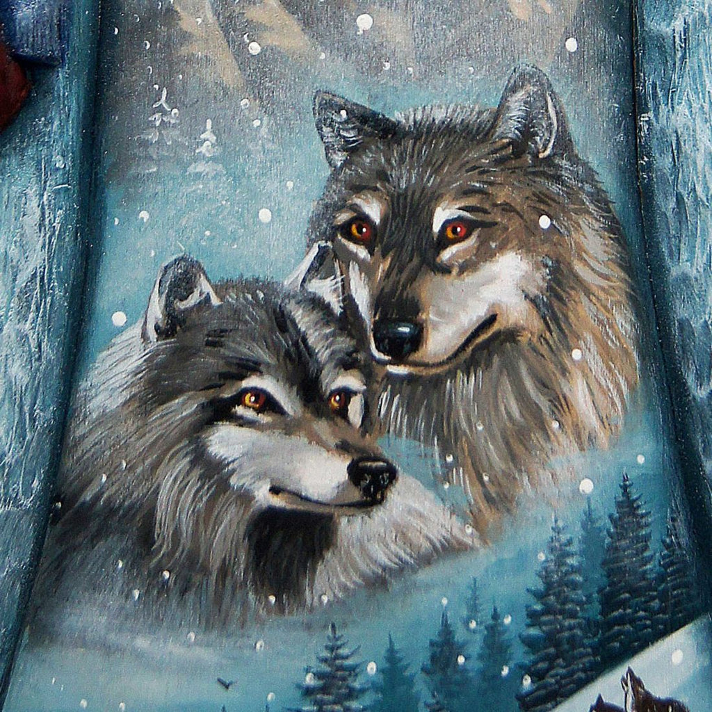 Winter Wolves Hand-Painted WOODCARVED Masterpiece by G. DeBrekht - Wildlife Holiday Decor - 28214792 *** PRE-ORDER - Handmade Just for You! ***