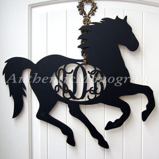 Wooden Horse Silhouette 3 Letter Unpainted Personalized Monogram for Home Decor, Christmas Gift, Birthday Gift, Cowgirl Gift, Cowboy gift