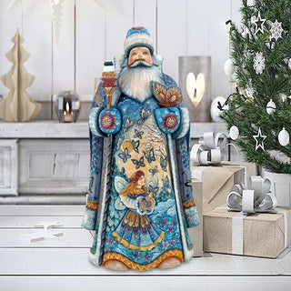 Regal Butterfly Santa Hand-Painted WOODCARVED Masterpiece by G. DeBrekht - Christmas Decor - 241190