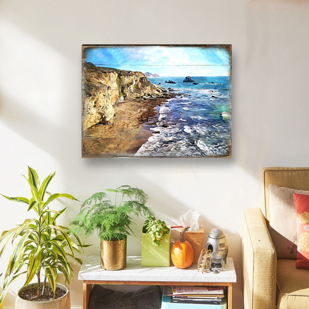 Beach Wood Wooden Coastal Wall Art by Nature Wonders - Coastal Sea-Life Decor - 95272B