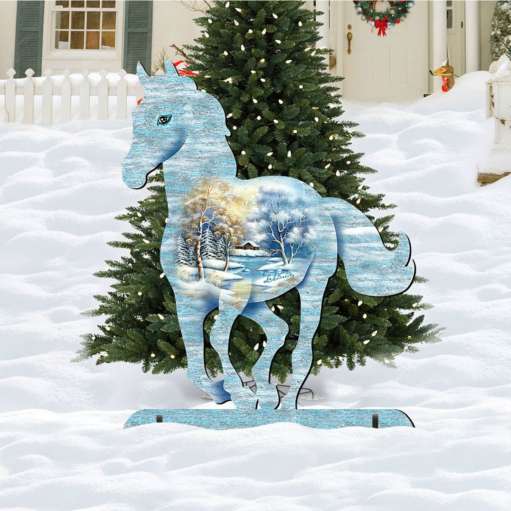 Running Pony Wildlife Outdoor Decor by G. DeBrekht - Wildlife Holiday Decor - 8198155F