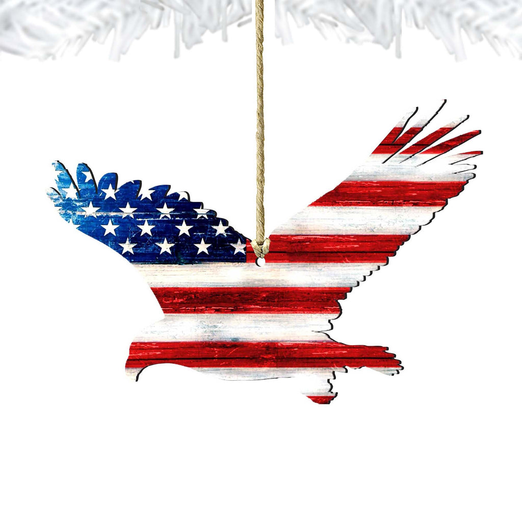 Eagle Freedom Rustic Wooden Ornaments - American Patriotic Decor - 8198912