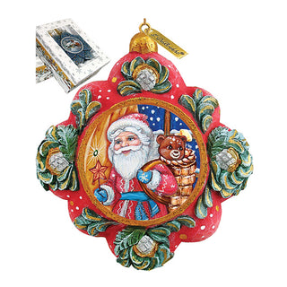 Gift Giver Santa Sculpted Hand-Painted Christmas Ornament by G. DeBrekht - Christmas Santa Snowman Decor - 6102546