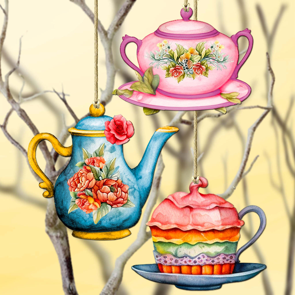 Happy Mother's Day Decorative Eco Wood Ornaments Set of 3 by G. Debrekht - Love Family Decor - 8091059-S3