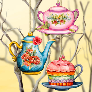 Happy Mother's Day Decorative Eco Wood Ornaments Set of 3 by G. Debrekht - Love Family Decor - 8091059-S3