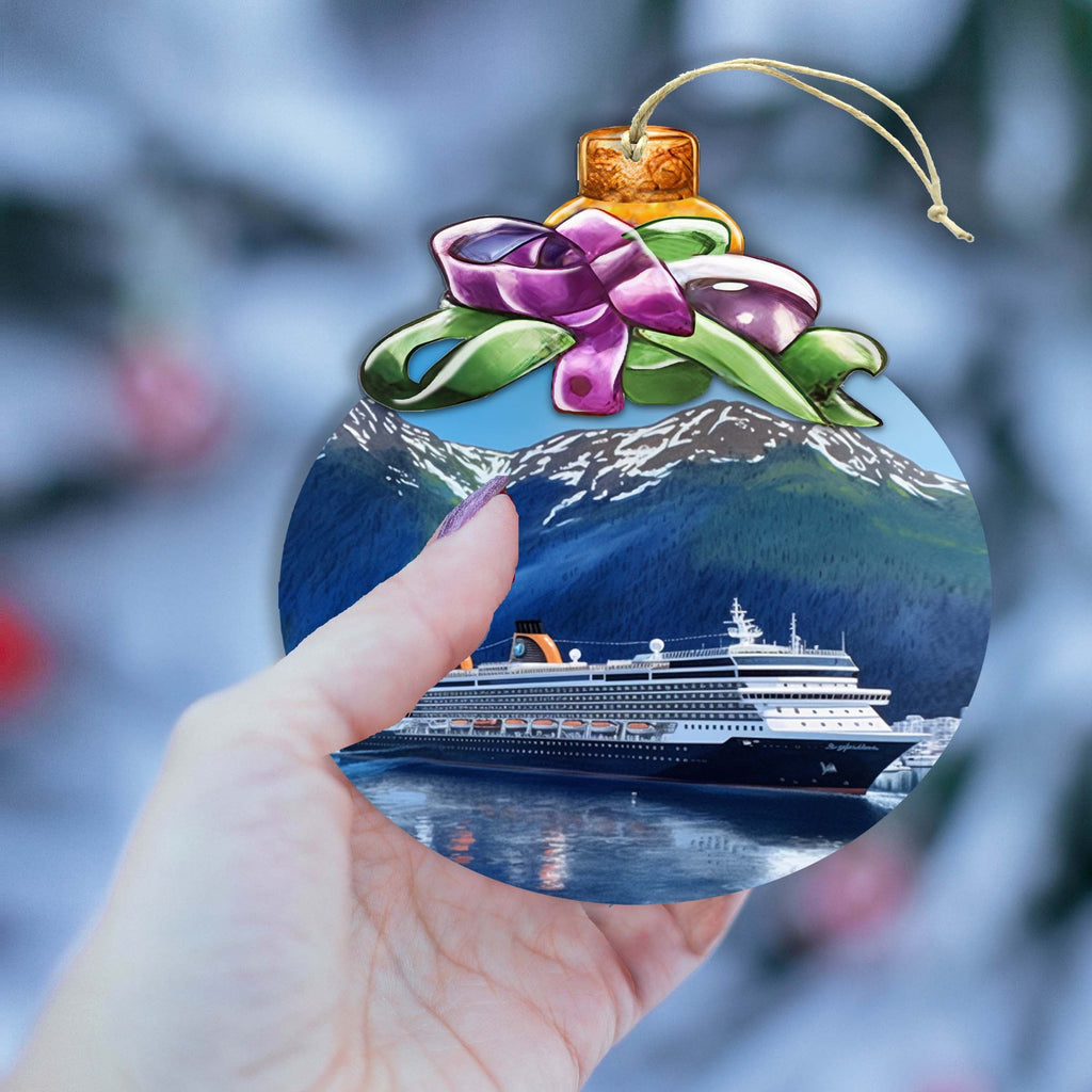 Alaskan Cruise Adventure Wooden Ornaments by G.Debrekht - Wildlife Holiday Decor - 870032
