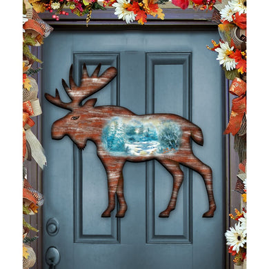 Moose Vintage Wildlife Door Decor - G. DeBrekht - Wildlife Holiday Decor - 8198222H