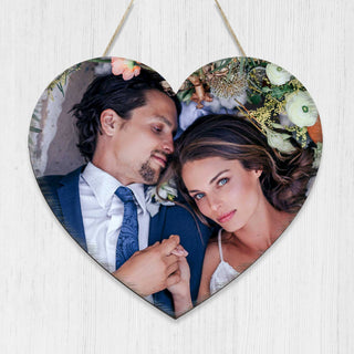 Personalized Gift Heart Photo - Custom Portrait on Wood