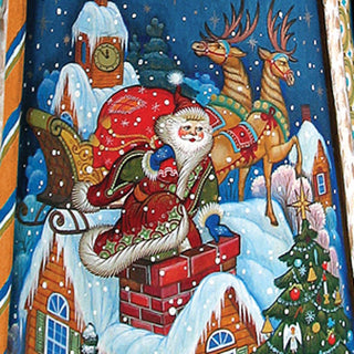 Special Delivery Santa Hand-Painted WOODCARVED Masterpiece by G. DeBrekht - Christmas Decor - 215822
