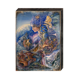 Once in a Blue Moon Fantasy Wooden Wall Art by Josephine Wall - Fantasy Decor - 852122-JW