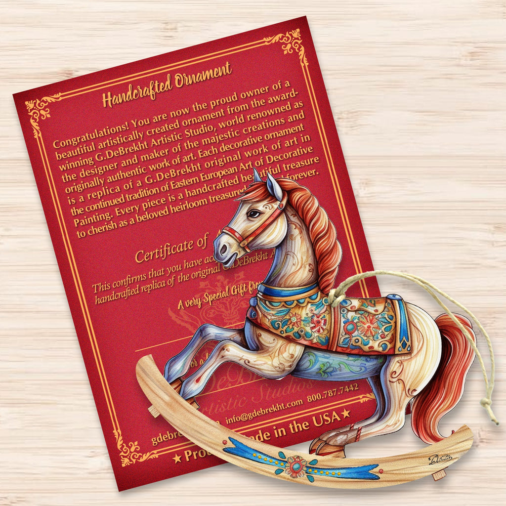 Rocking Horse Wooden Ornaments by G. Debrekht - Christmas Decor - 8100196-3