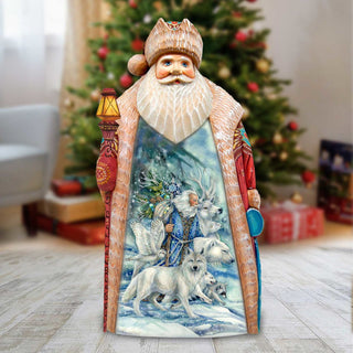 Cool Winds Father Winter Animals Hand-Painted WOODCARVED Figurine by J. Bergsma - Wildlife Holiday Decor - 2422862-JB