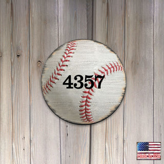 Baseball Wooden Custom House Number Sign - Love Family Kids Decor - Address Sign - MA989803