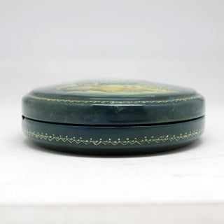 Handpainted One-of-a-Kind Papier Mache Lacquered Miniature Box 3.75 x 5 x 1 Unique Handmade Gift Collectible and Home Decoration