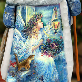 Santa Light the Way Hand-Painted WOODCARVED Masterpiece by Strelkina at G. DeBrekht - Nativity Holiday Decor - 821601