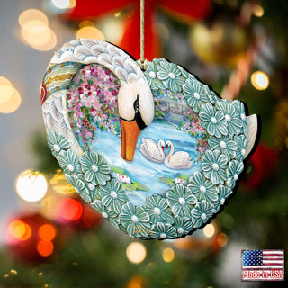 Swan Love Wooden Ornaments by G. DeBrekht - Love Family Kids Decor - 8185261
