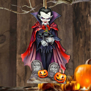 Dracula Wooden Ornaments by G. Debrekht - Halloween Decor - 8652822