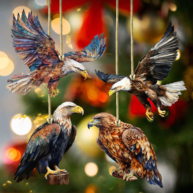 Alaskan Eagles Eco Wood Ornaments Set of 3 by G. Debrekht - Wildlife Holiday Decor - 8091321S4