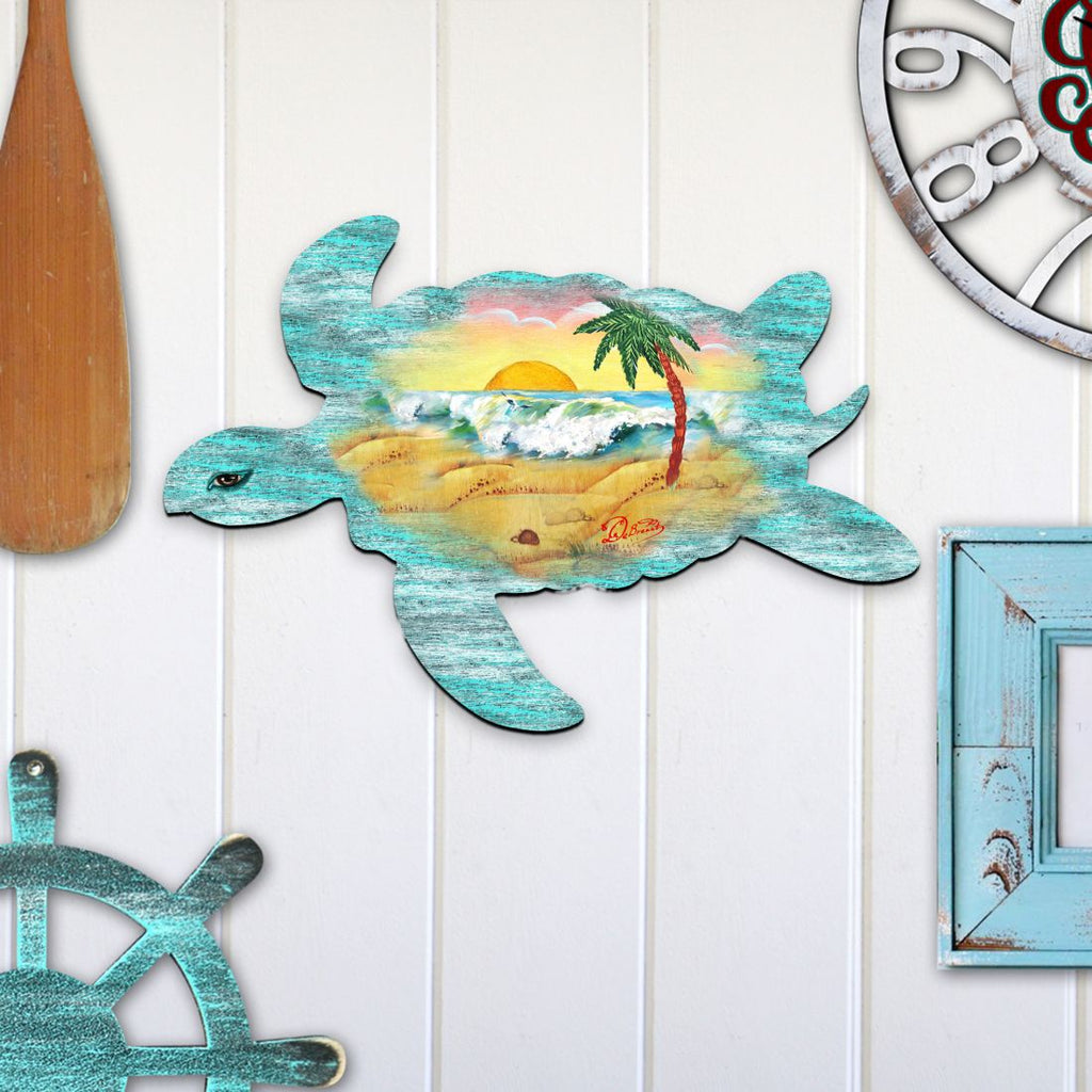 Sea Turtle Coastal Door Decor by G. DeBrekht - Coastal Holiday Decor - 8198518H