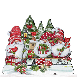 Christmas Gnomes Outdoor Decor by Susan Winget - Christmas Santa and Snowman Decor - 8471109F-SW