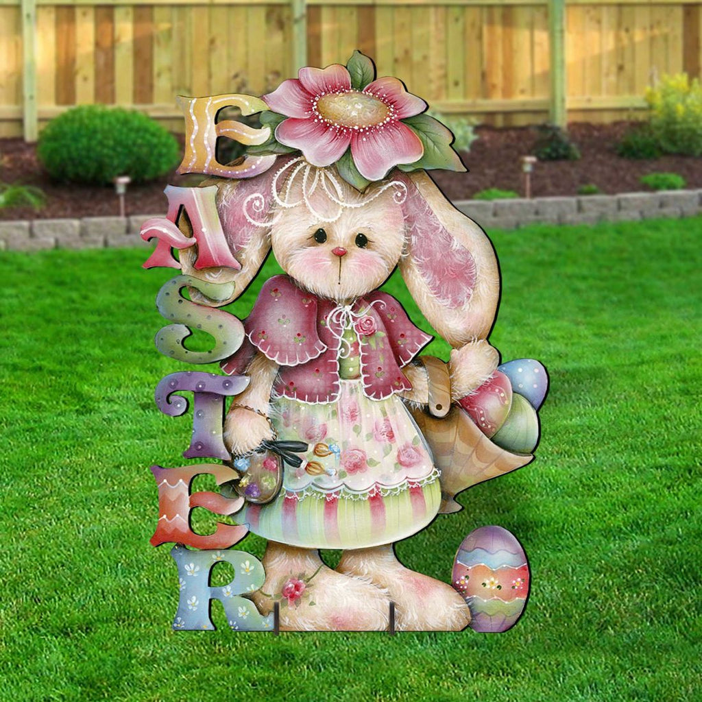 Bunny Easter Yard Sign by Jamie Mills-Price - Easter Spring Decor - 8457605F