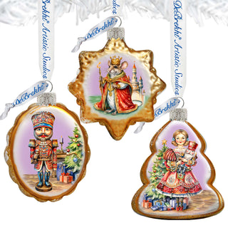 Nutcracker Mercury Glass Ornaments Set of 3 by G. Debrekht - Christmas Decor - 770149S3