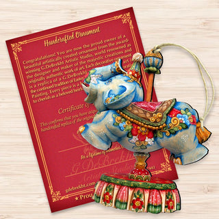 Carousel Elephant Wooden Ornaments by G. DeBrekht - Carousel Holiday Decor - 8114043