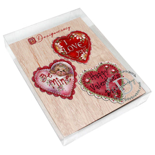 Hearts of Love Eco Wood Ornaments Set of 3 by G. Debrekht - Love Family Decor - 8091054-S3