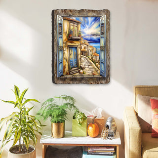 Coastal Town Window View Wall Art by G. DeBrekht Coastal Decor - 8492102W