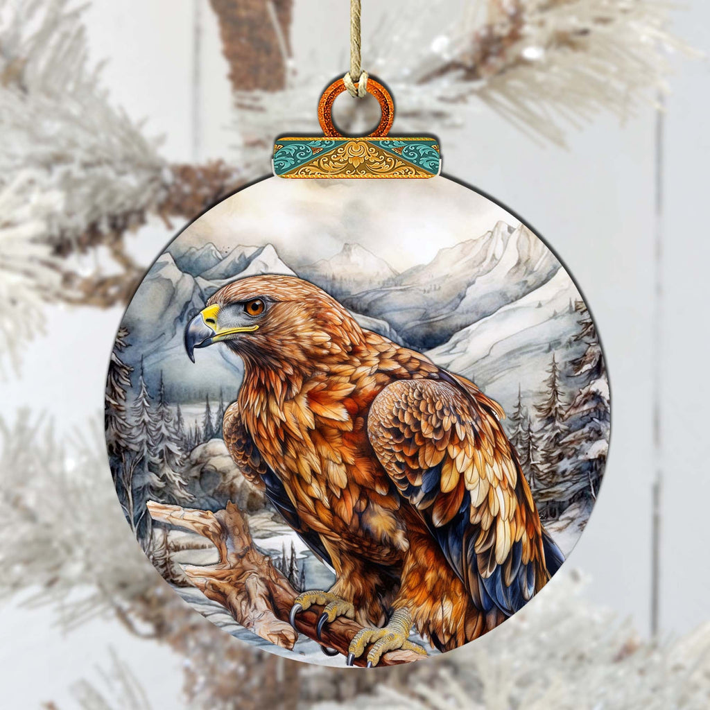 Golden Eagle Majesty Wooden Ornaments by G.Debrekht - Wildlife Holiday Decor - 870062