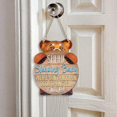 Baby Sleeping Sign for Front Door - Do Not Knock or Ring Doorbell Sign - Don't Disturb sign - Baby Shower Gift 961041