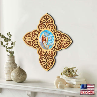 Guardian Angel Dove Filigree Wooden Cross by Museum Icons - Inspirational Icon Decor - 88491
